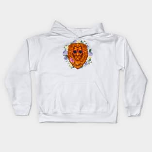 Lions With Sunglasses and a Flower in His Mouth Kids Hoodie